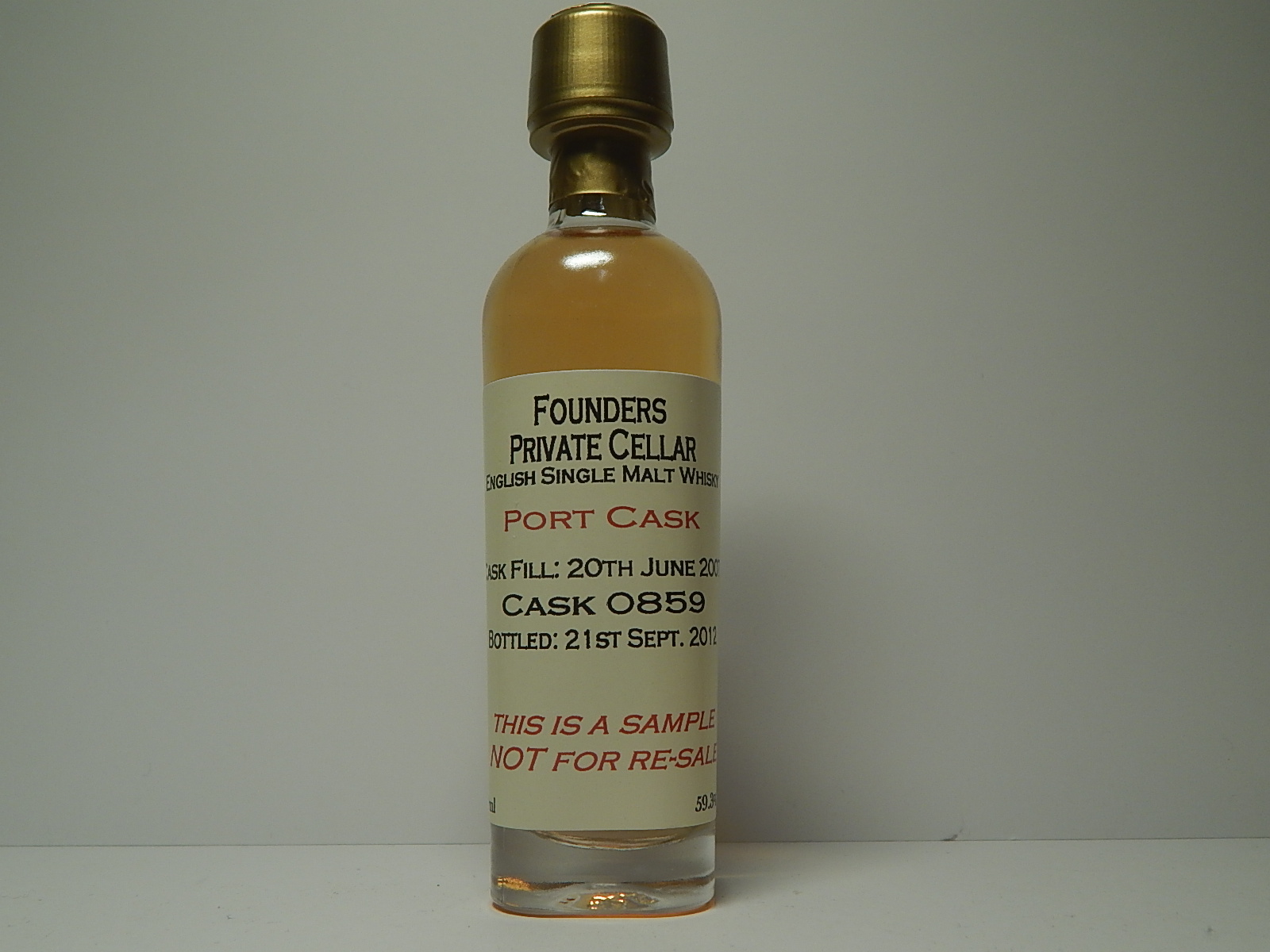 ENGLISH SMW Fouders Private Cellar Port Cask 2007-2012 50ml 59,3%vol.